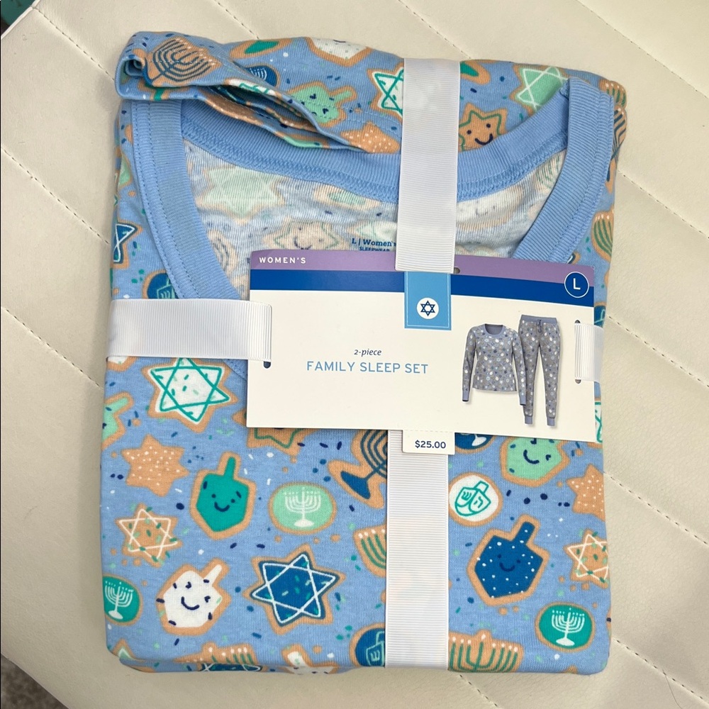 Blue Star and Menorah Kids Pajama Set